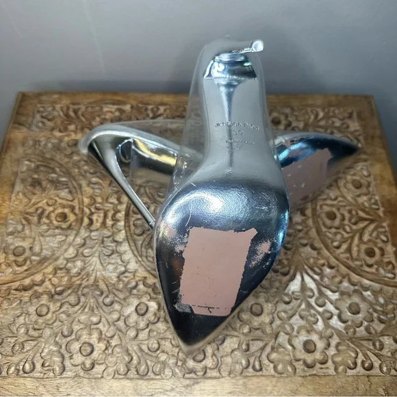 Jessica Rich Fancy Stiletto Clear/Silver Heels Sz 8 (39) - Picture 5 of 7
